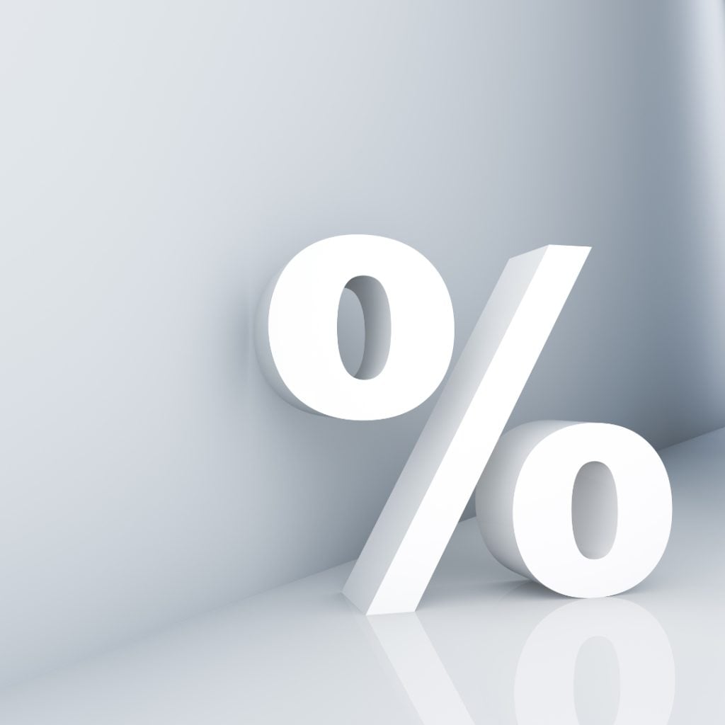 Percentage sign on a white background, ocafs, ocafs 2026