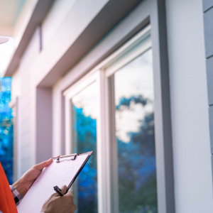 HUD Guidelines for Apartment Inspections. Image features exterior of home inspection. 