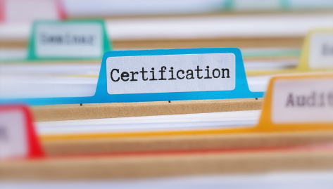 Certification Designations - File folder with tab reading "Certification."