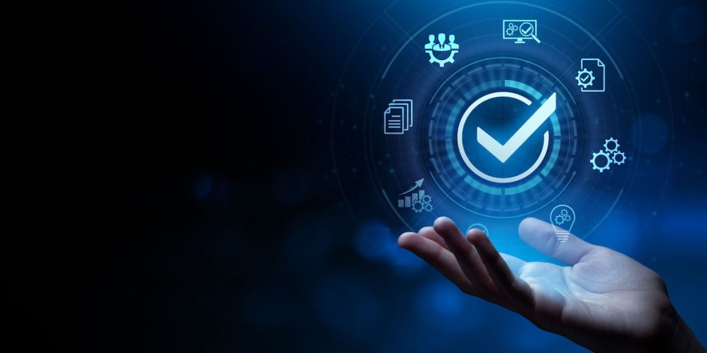 standard work qa, Standards quality control certification business technology concept.
